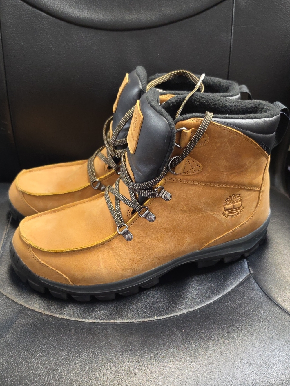 Timberland Men's Tan Leather Waterproof Lace-Up Boots